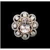 Image 2 : GIA Certified 4.02ct White Sapphire and Diamond Ring - 14KT Two-Tone Gold