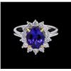 Image 3 : 14KT Two-Tone Gold 2.51ct Tanzanite and Diamond Ring
