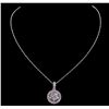 Image 2 : 14KT White Gold 1.07ctw Diamond Pendant With Chain