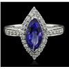 Image 2 : 14KT White Gold 2.13ct Tanzanite and Diamond Ring