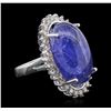 Image 1 : 14KT White Gold 24.30ct Tanzanite and Diamond Ring
