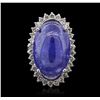 Image 2 : 14KT White Gold 24.30ct Tanzanite and Diamond Ring
