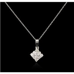 14KT White Gold 0.35ct Diamond Pendant With Chain