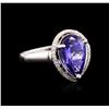 Image 1 : 14KT White Gold 2.50ct Tanzanite and Diamond Ring