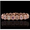Image 1 : 14KT Rose Gold 14.40ctw Multi-Color Sapphire and Diamond Bracelet