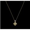 Image 2 : 0.50ctw Diamond Pendant With Chain - 18KT Two-Tone Gold