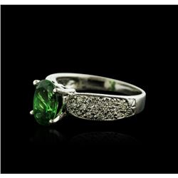 14KT White Gold 2.50ct Tsavorite and Diamond Ring