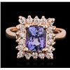 Image 2 : 14KT Rose Gold 1.56ct Tanzanite and Diamond Ring