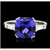 Image 2 : 4.72ct Tanzanite and Diamond Ring - Platinum