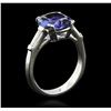 Image 3 : 4.72ct Tanzanite and Diamond Ring - Platinum