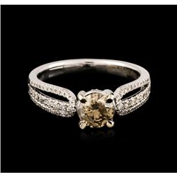 1.01ctw Brown Diamond Ring - 18KT White Gold