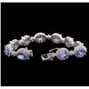 Image 3 : 14KT White Gold 21.00ctw Tanzanite and Diamond Bracelet