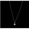 Image 2 : 14KT White Gold 0.50ctw Diamond Pendant With Chain