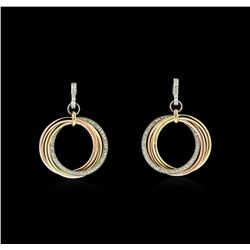 14KT Tri-Color Gold 0.90ctw Diamond Earrings