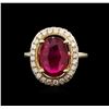 Image 2 : 14KT Yellow Gold 3.89ct Ruby and Diamond Ring