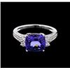 Image 2 : 3.93ct Tanzanite and Diamond Ring - 18KT White Gold