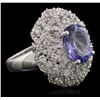 Image 1 : 14KT White Gold 3.32ct Tanzanite and Diamond Ring