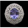 Image 3 : 14KT White Gold 3.32ct Tanzanite and Diamond Ring
