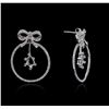Image 2 : 14KT White Gold 1.36ctw Diamond Earrings