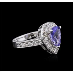 14KT White Gold 1.63ct Tanzanite and Diamond Ring