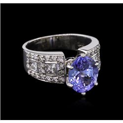 2.99ct Tanzanite and Diamond Ring - 14KT White Gold