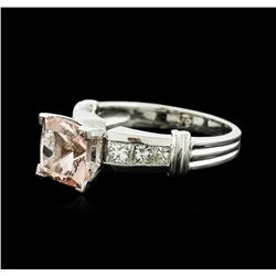 Platinum 2.25ct Morganite and Diamond Ring