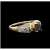 Image 1 : 14KT Yellow Gold 1.02ct Sapphire and Diamond Ring