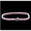 Image 2 : 12.81ctw Pink Sapphire Bracelet - 14KT White Gold
