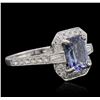 Image 1 : 14KT White Gold 2.18ct Tanzanite and Diamond Ring
