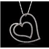 Image 1 : 14KT White Gold 0.86ctw Diamond Pendant With Chain