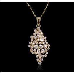 14KT Yellow Gold 1.00ctw Diamond Pendant With Chain