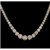Image 1 : 10.29ctw Diamond Tennis Necklace - 14KT White Gold