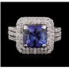Image 2 : 14KT White Gold 2.93ct Tanzanite and Diamond Ring