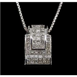 3.36ctw Diamond Pendant With Chain - 18KT White Gold