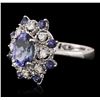 Image 1 : 14KT White Gold 3.09ctw Tanzanite and Diamond Ring