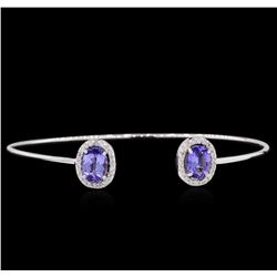 2.18ctw Tanzanite and Diamond Bracelet - 14KT White Gold