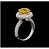 Image 5 : 14KT White Gold 2.70ct Citrine and Diamond Ring
