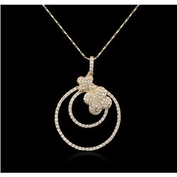 14KT Yellow Gold 1.87ctw Diamond Pendant With Chain