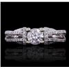 Image 3 : 14KT White Gold 0.61ct Diamond Engagement Ring