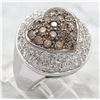Image 6 : 1.50ctw Brown and White Diamond Ring - 14KT White Gold