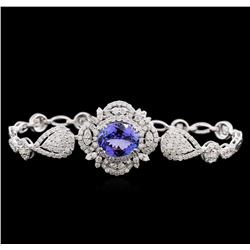 5.62ct Tanzanite and Diamond Bracelet - 14KT White Gold