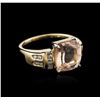 Image 1 : 14KT Yellow Gold 3.41ct Morganite and Diamond Ring