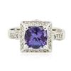 Image 2 : 14KT White Gold 2.42ct Tanzanite, Sapphire and Diamond Ring