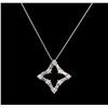 Image 1 : 0.50ctw Diamond Pendant With Chain - 14KT White Gold