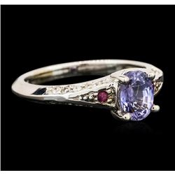 14KT White Gold 1.31ctw Sapphire and Diamond Ring