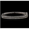 Image 1 : 2.87ctw Black Diamond Bangle Bracelet - 14KT White Gold