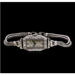 Gruen Burger Lucerne White Gold Diamond Ladies Vintage Watch