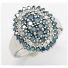 Image 5 : 2.00ctw Blue and White Diamond Ring - 10KT White Gold