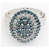 Image 6 : 2.00ctw Blue and White Diamond Ring - 10KT White Gold