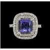 Image 2 : 14KT White Gold 2.93ct Tanzanite and Diamond Ring